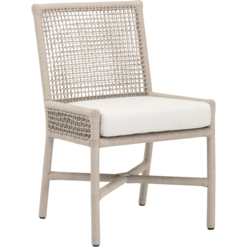 Seaside Outdoor Dining Chair in Oyster Rope, White Speckle Fabric & Metal (Set of 2)